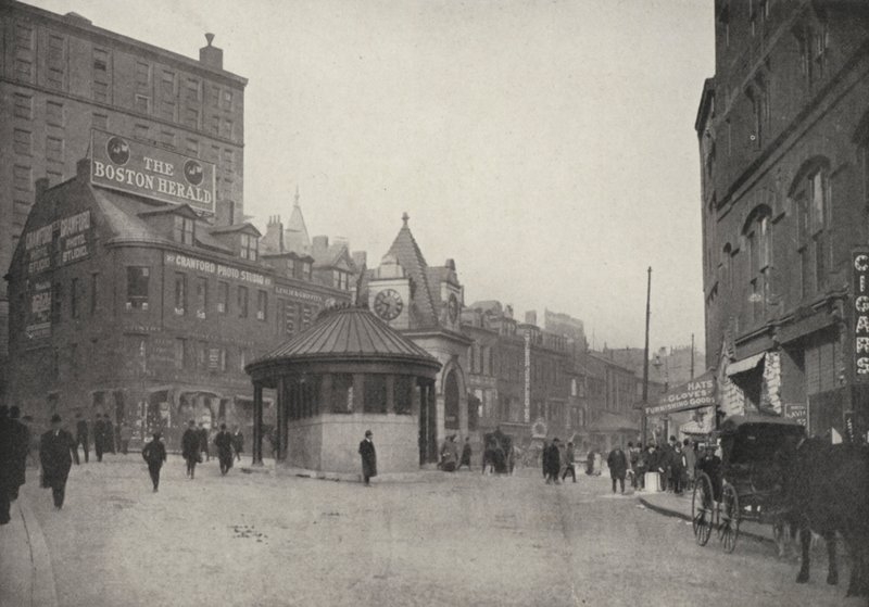 Boston: Scollay Square og indgangen til East Boston Tunnel (s/h-foto) af American Photographer