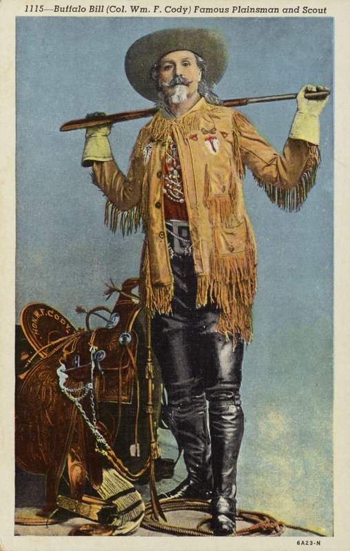 Buffalo Bill, den berømte bonde og spejder (1846-1917) (farvelitografi) af American Photographer