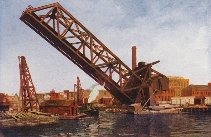 Chicago: Single Leaf Bascule Bridge (farvefoto) af American Photographer
