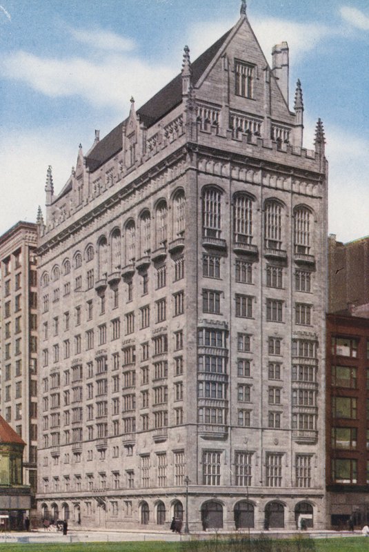 Chicago: University Club, Michigan Boulevard og Monroe Street (farvefoto) af American Photographer