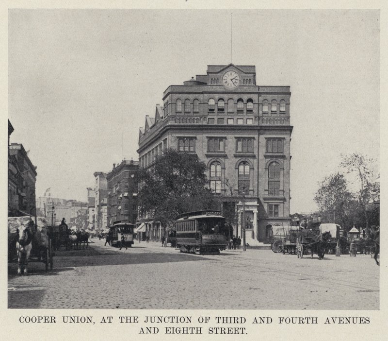Cooper Union, ved krydset mellem Third and Fourth Avenue og Eightth Street (s/h foto) af American Photographer