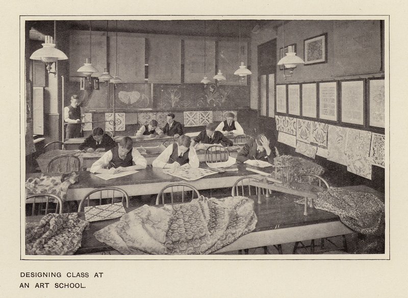 Designklasse på en kunstskole (s/h-foto) af American Photographer