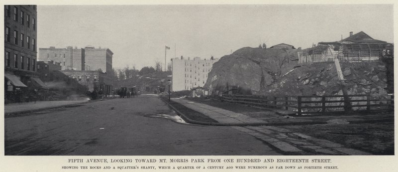 Fifth Avenue, der ser mod Mt Morris Park fra One Hundred and Eighteenth Street (s/h foto) af American Photographer