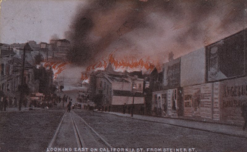 Brande efter jordskælvet i San Francisco i 1906 (farvefoto) af American Photographer