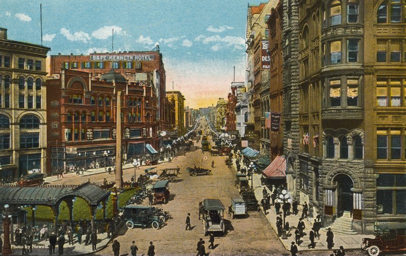 First Avenue og Pioneer Square (farvefoto) af American Photographer