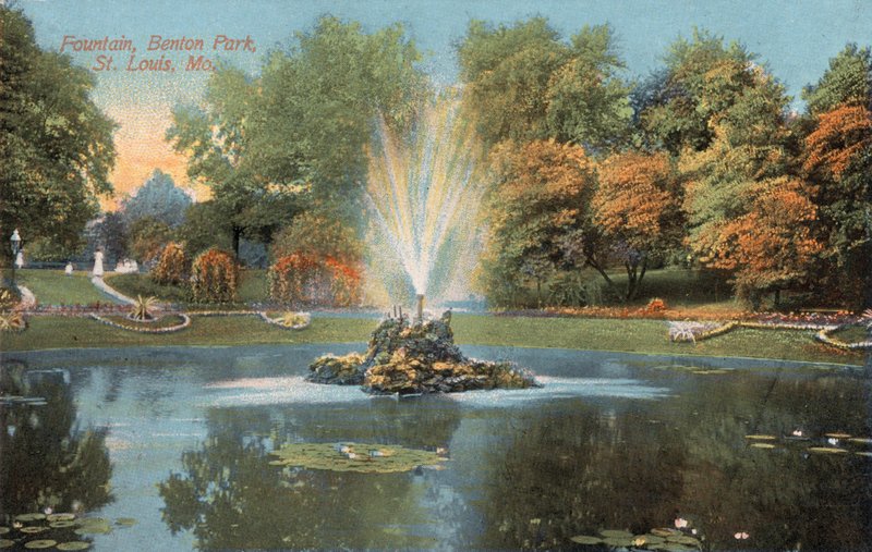 Springvand, Benton Park, St Louis, Mo (farvefoto) af American Photographer