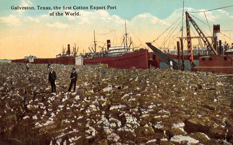 Galveston, Texas, USA, verdens første eksporthavn for bomuld (farvefoto) af American Photographer