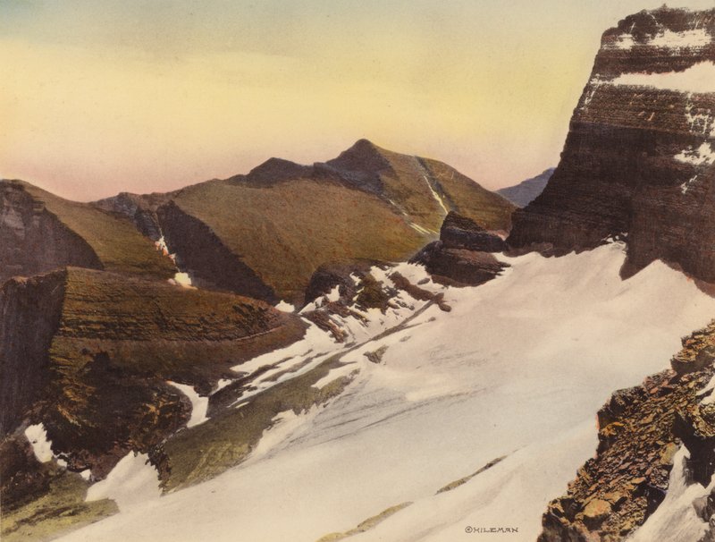 Glacier National Park: Grinnell-gletsjeren fra Garden Wall (foto i farver) af American Photographer
