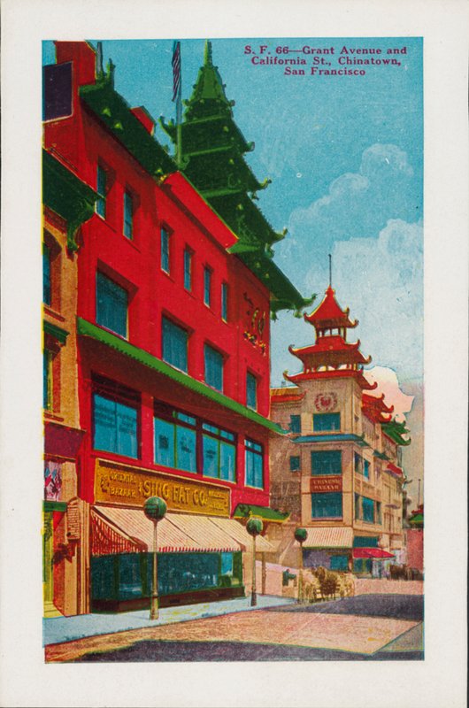 Grant Avenue og California Street, Chinatown, San Francisco (farvefoto) af American Photographer
