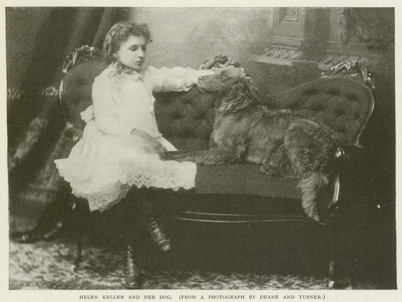 Helen Keller og hendes hund af American Photographer