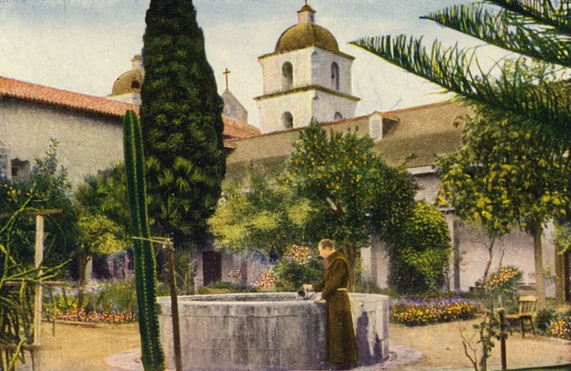 I haven, Santa Barbara Mission (farvefoto) af American Photographer