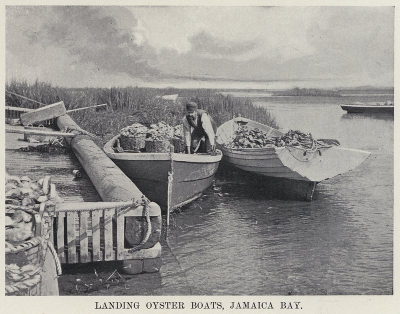 Landing Oyster Boats, Jamaica Bay (s/h foto) af American Photographer