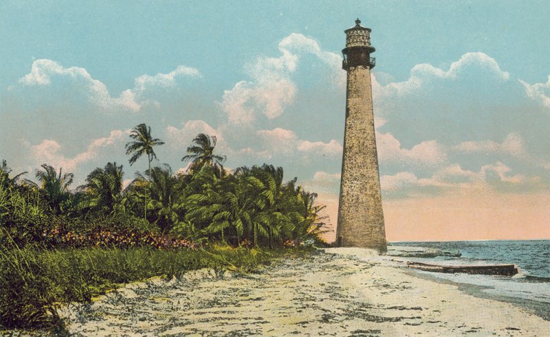 Miami, Florida, ca. 1925: Cape Florida og fyrtårnet (farvefoto) af American Photographer