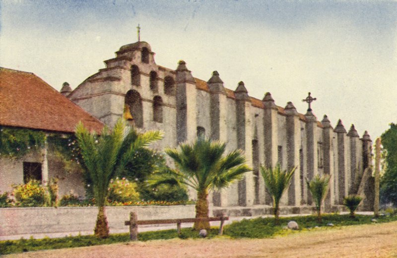 Mission San Gabriel nær Los Angeles (farvefoto) af American Photographer