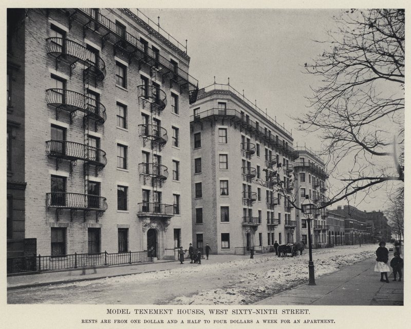 Model Tenement Houses, West Sixty-Ninth Street (s/h-billede) af American Photographer