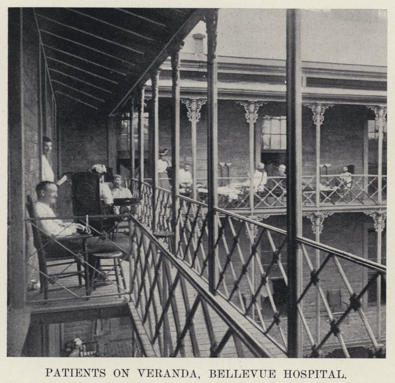Patienter på Veranda, Bellevue Hospital (s/h-billede) af American Photographer