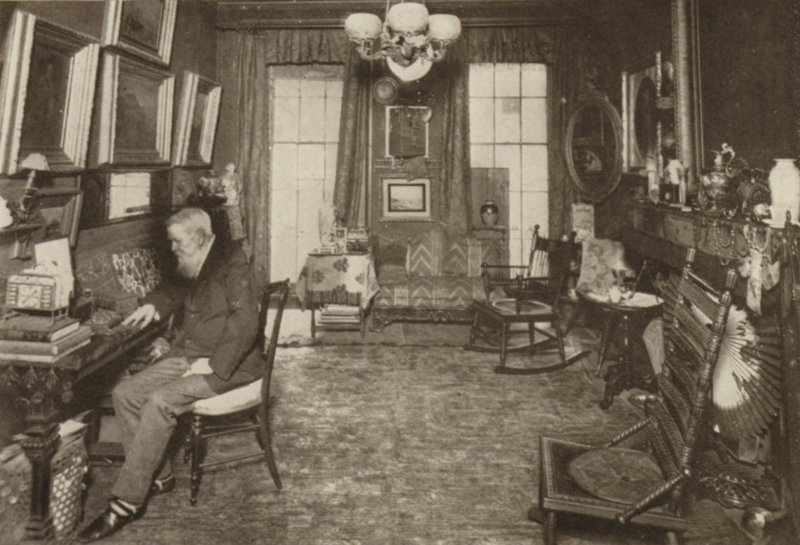 R H Stoddard, hans hjem i New York (s/h-foto) af American Photographer