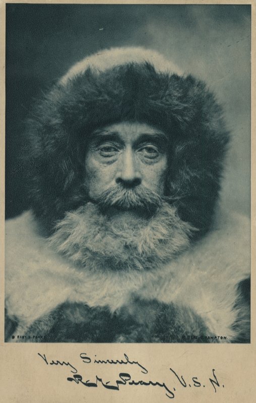 Robert Peary (1856-1920), amerikansk arktisk opdagelsesrejsende (s/h-foto) af American Photographer