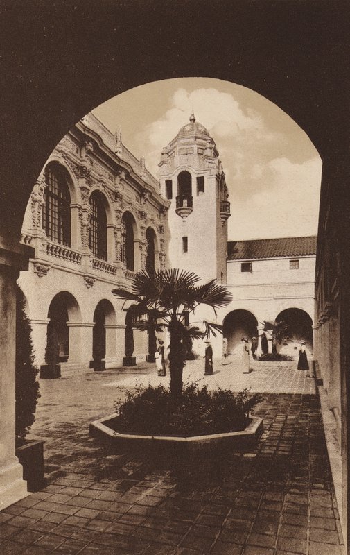 San Diego: Patio of Southern California Counties Building, Panama-California-udstillingen (s/h-foto) af American Photographer