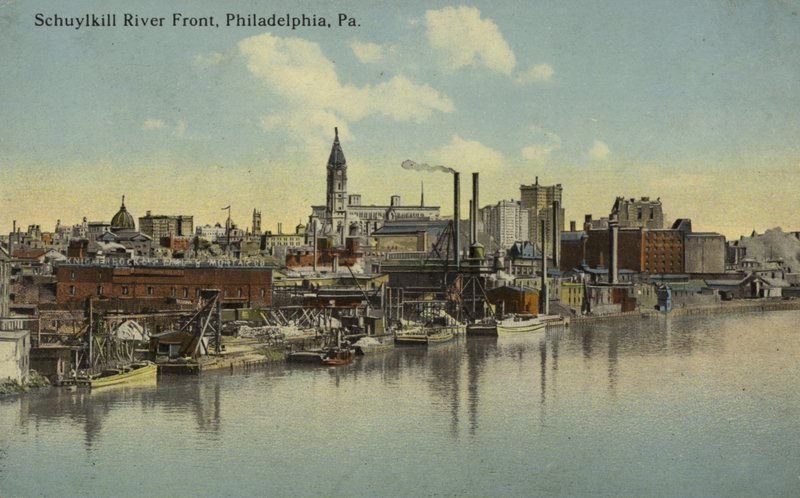 Schuylkill River Front, philadelphia, Pennsylvania (farvet foto) af American Photographer