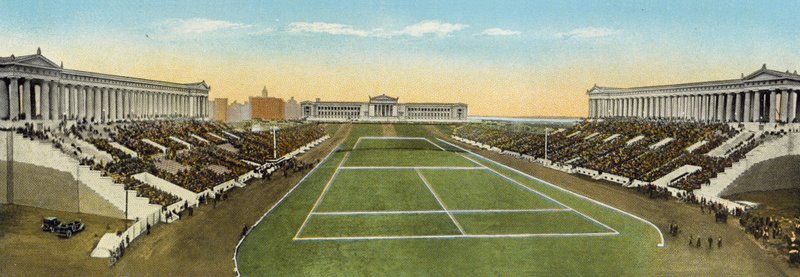 Soldiers Field og New Field Museum (farvet foto) af American Photographer
