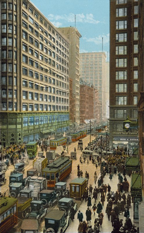 State and Madison Streets, travleste hjørne i verden (farvet foto) af American Photographer