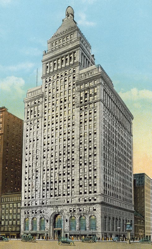 Straus Building, Michigan Boulevard ved Jackson Boulevard (farvet foto) af American Photographer