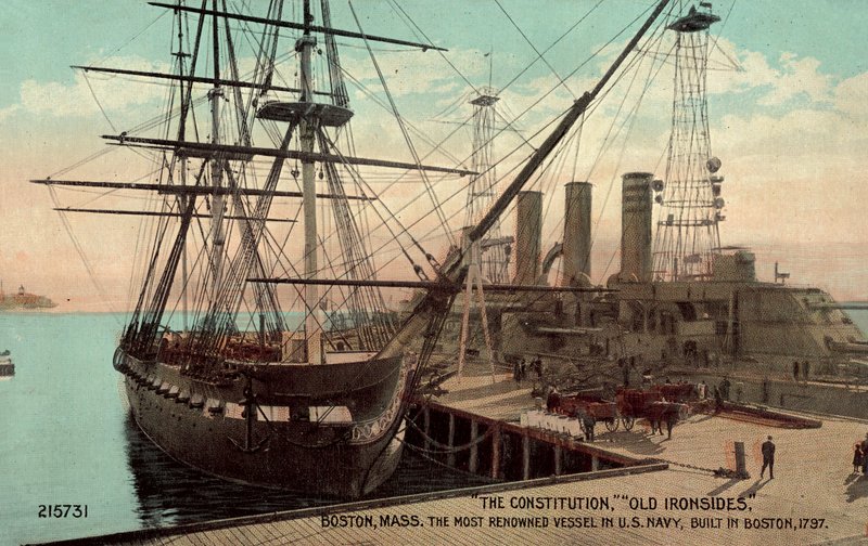 The Constitution, Old Ironsides, Boston, Massachusetts, det mest berømte skib i den amerikanske flåde (farvefoto) af American Photographer