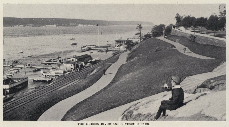 Hudson River og Riverside Park (s/h foto) af American Photographer