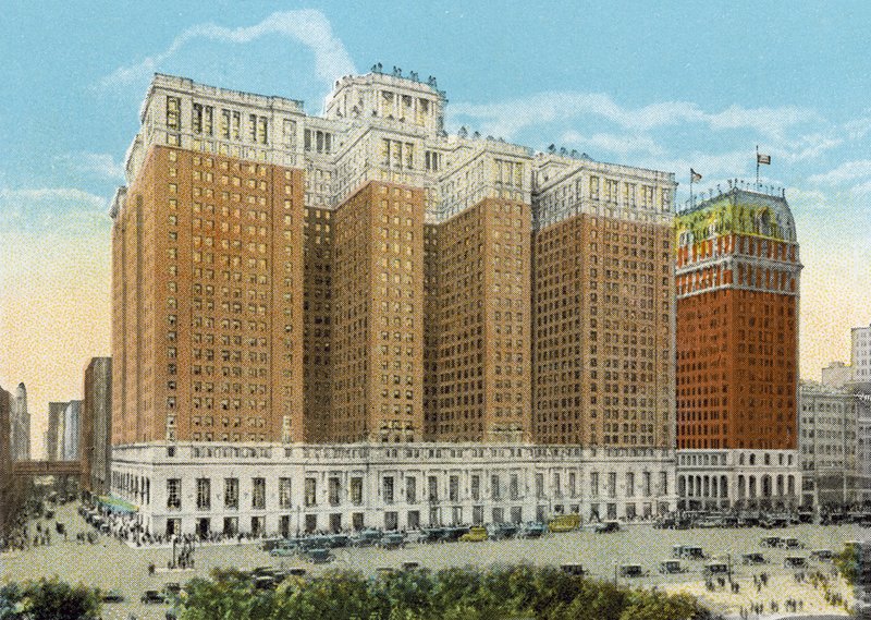 The Stevens Hotel, Michigan Boulevard (farvet foto) af American Photographer