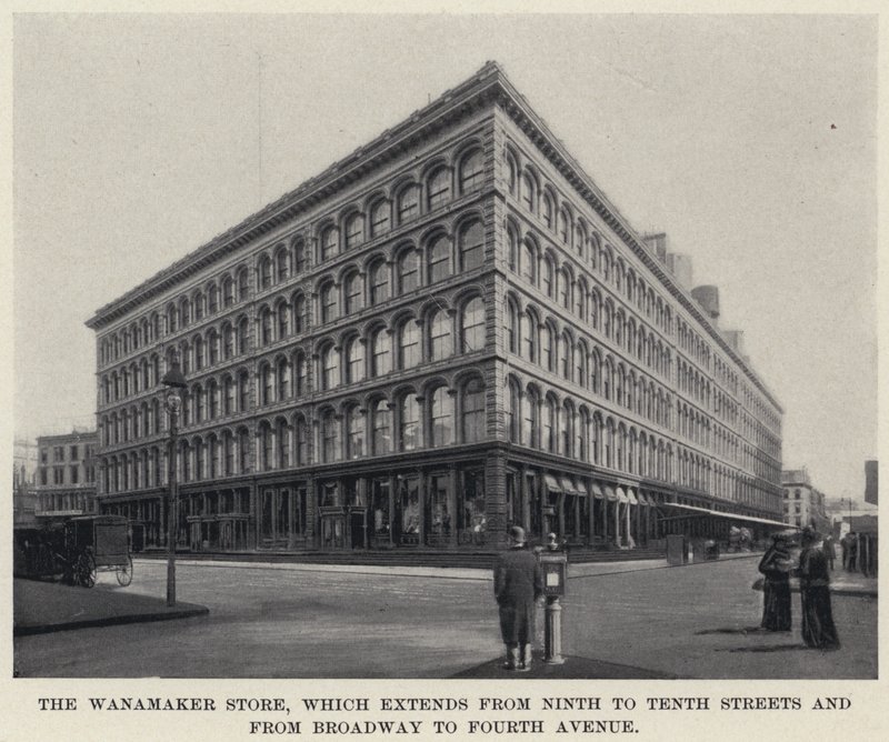 Wanamaker Store, der strækker sig fra Ninth til Tenth Streets og fra Broadway til Fourth Avenue (s/h foto) af American Photographer
