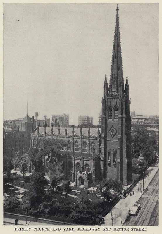 Trinity Church and Yard, Broadway og Rector Street (s/h-billede) af American Photographer