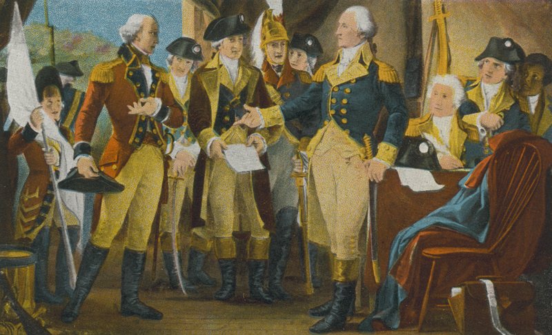 Washington afviser tilnærmelser fra Cornwallis ved Yorktown, Virginia (farvefoto) af American Photographer