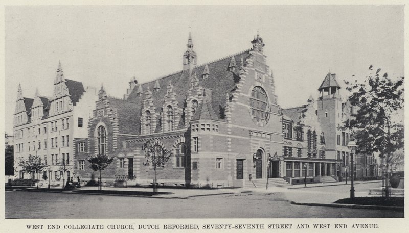 West End Collegiate Church, Dutch Reformed, Seventy-Seventh Street og West End Avenue (s/h-billede) af American Photographer