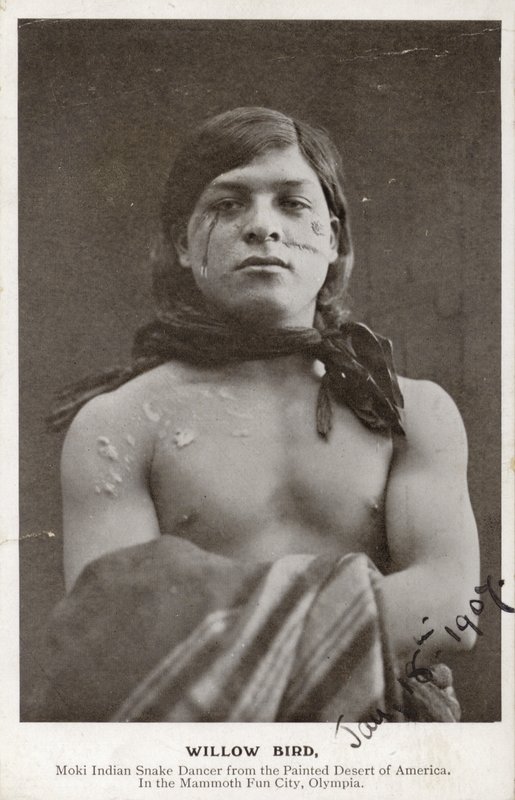 Willow Bird - Moki-indiansk slangedanser fra den malede ørken i Amerika (s/h-foto) af American Photographer