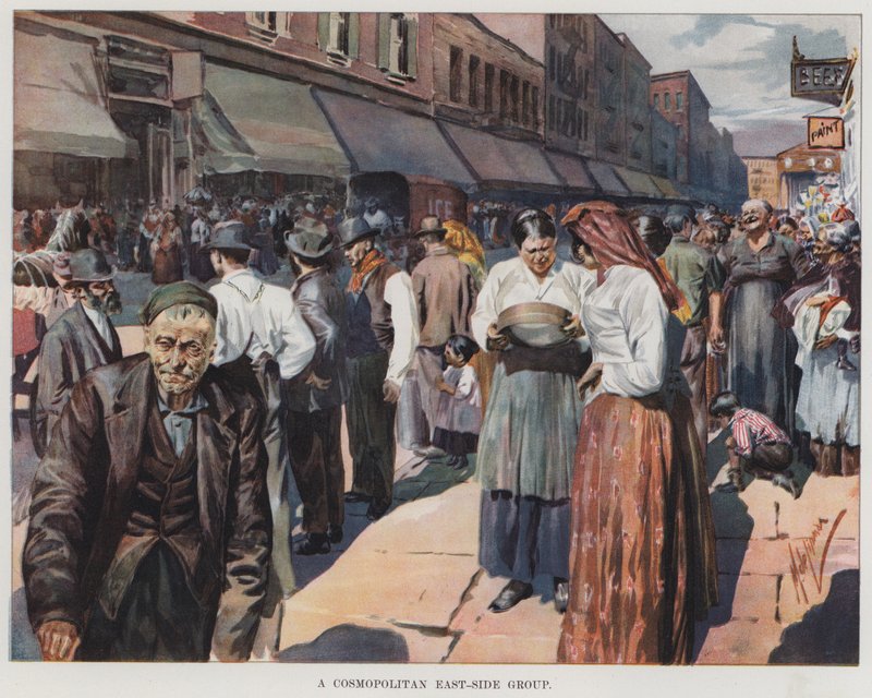 A Cosmopolitan East-Side Group (farve litho) af American School