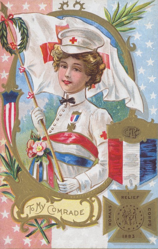 En kvinde fra Kvindehjælpskorpset, etableret i 1883, og medaljen ville hun have modtaget af American School