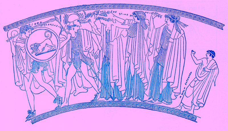 Bortførelse af Helen, illustration fra History of Greece af Victor Duruy, udgivet 1890 (digitalt forbedret billede) af American School