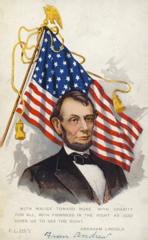 Abraham Lincoln (farvet litografi) af American School