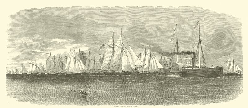 Admiral Porters morterflåde, 1862 af American School
