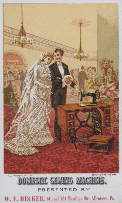 Annonce for indenlandske symaskiner (chromolitho) af American School
