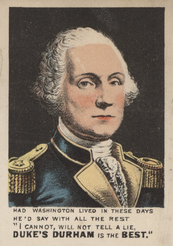 Annonce for Duke of Durham tobak (farve litho) af American School