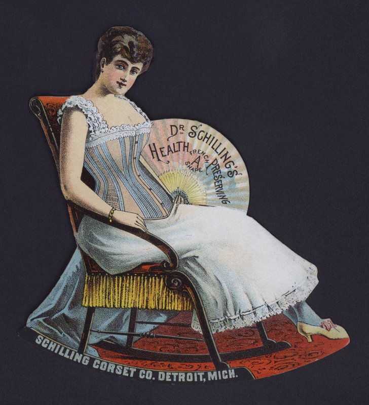 Annonce for Schilling Corset Company, Detroit, Michigan, USA (farve litho) af American School