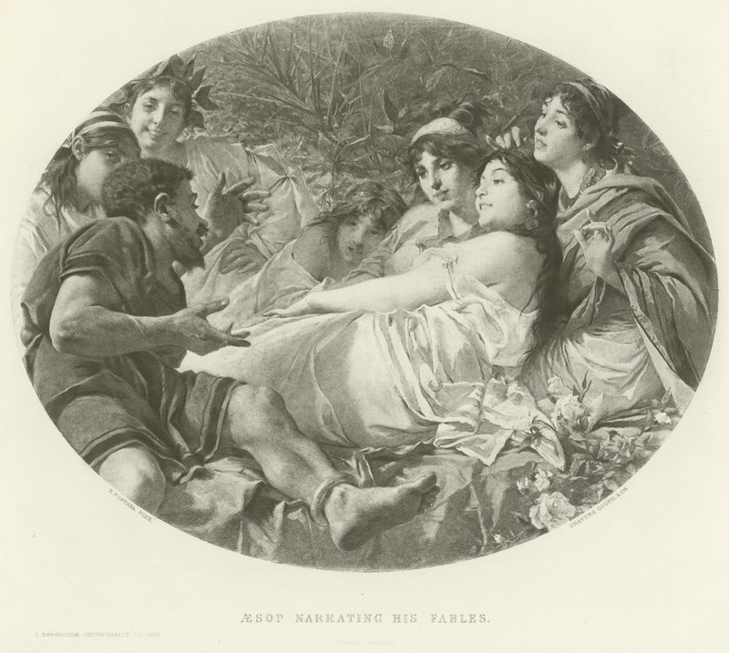 Aesop fortæller sine fabler (dybtryk) af American School