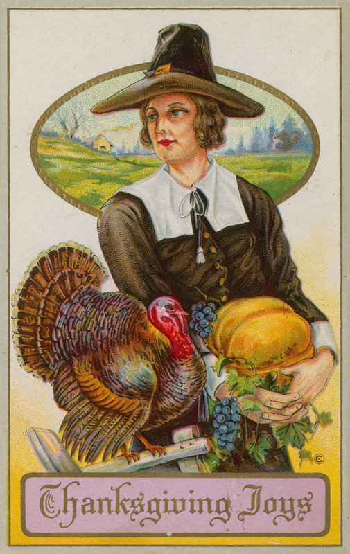 Amerikansk Thanksgiving Day-kort af American School