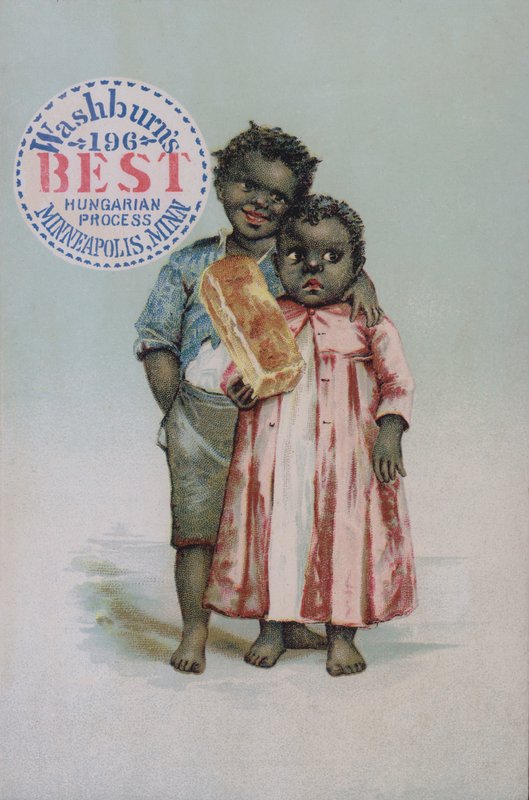 Amerikansk handelskort, der reklamerer for Washburns bedste ungarske procesbrød, Minneapolis, Minnesota af American School