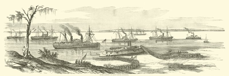 Banker lander i Baton Rouge, Louisiana, marts 1863 af American School