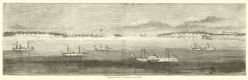 Blokerende flåde ud for Wilmington, Old Inlet, oktober 1864 af American School