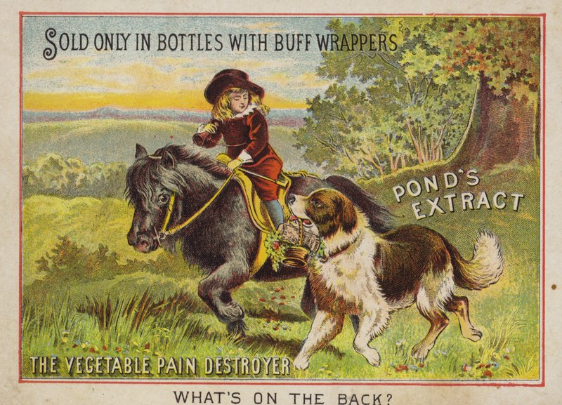 Dreng rider på en pony med sin hund af American School