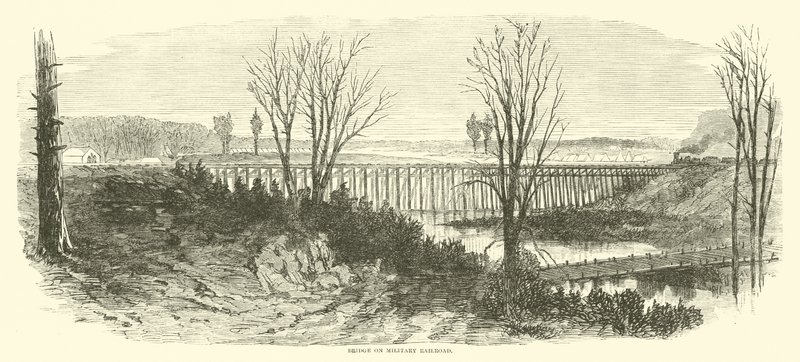 Bro over Militærjernbanen, marts 1865 af American School